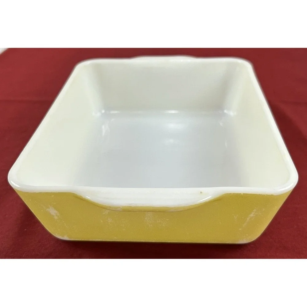 Vintage PYREX Sunny Lemon Yellow Casserole Refrigerator Dish #0503 USA SEE DESCR
